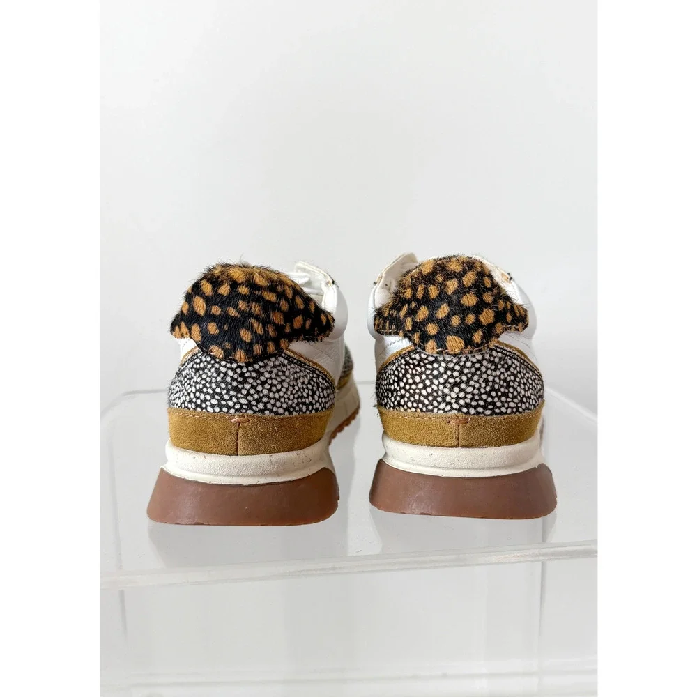 NEW Madewell Kickoff Trainer Sneakers in Spotted Calf Olive Grrove Multi 7.5 - Picture 10 of 11